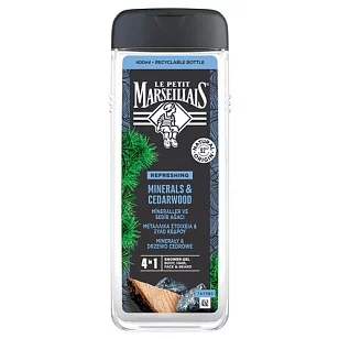 Le Petit Marseillais Minerals & Cedarwood Гель д/душа для мужчин Кедр и минералы 4в1 400 мл