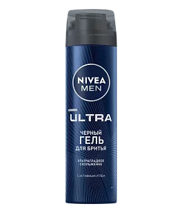 Nivea MEN Гель для бритья Ultra черный 200мл (4шт)