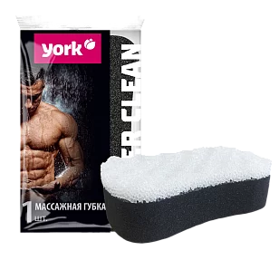 YORK Губка для тела массажная Black&White