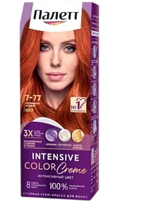 Palette Стойкая крем-краска KR7 (7-77) Роскошный, медный