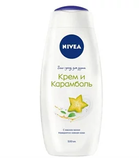 Nivea Гель-уход д/душа Крем и Карамболь 500мл