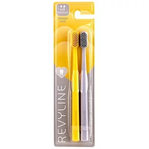 Revyline SM6000 DUO Набор зубных щеток желтая+серая мягкие 2шт (нов)