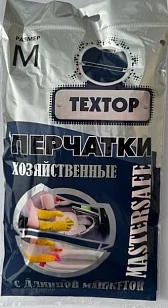 Textop Перчатки латексные красные с длинной манжетой, спреевое хб напыление р-р M MASTERSAFE /72