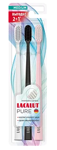 LACALUT Pure Зубная щетка medium 3шт