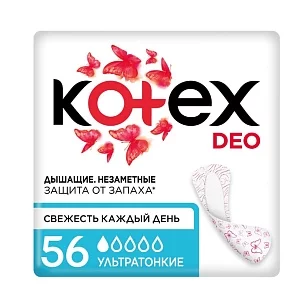 Kotex Прокладки ежедневные Ультратонкие, 56шт