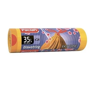 Paclan Мешки для мусора с тесьмой Aroma 35л 14шт, (желтые)