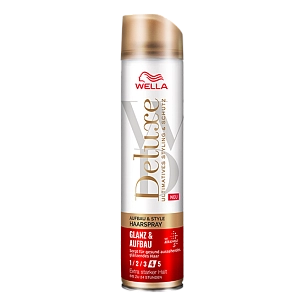 Wella Deluxe Лак для волос Aufbau&Glanz Блеск и фиксация ЭСФ 4, 250мл