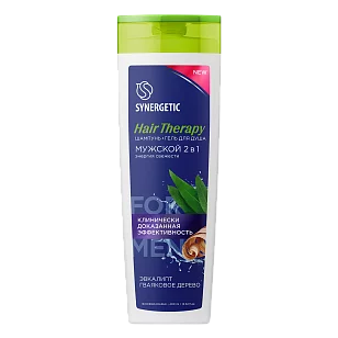 SYNERGETIC Шампунь-гель д/душа 2в1 Hair Therapy муж. 400мл