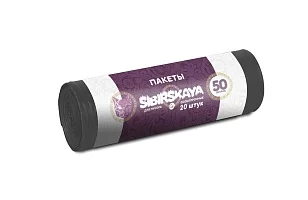 GRIFON Пакеты для мусора GR SIBIRSKAYA 50л ПНД черные 20шт в, рулоне