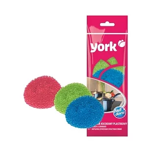 YORK Губки для посуды пластиковые 3шт