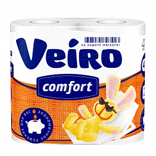 Вейро Comfort Туалетная бумага 2-слойная, 4шт