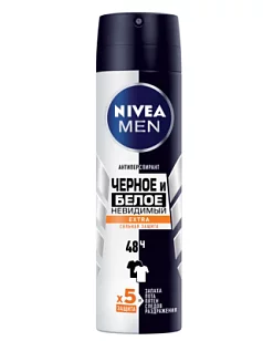 Nivea MEN Део спрей Черное и белое Невидимый Extra 150мл