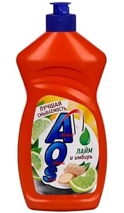 AOS Жидкость для посуды Лайм и имбирь, 450мл