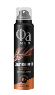 FA Men Део спрей Энергия ночи, 150мл