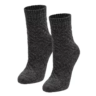 RuSocks Носки п/ш 72% с рельефным рис. жен. т.серые 23-25р-р