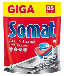 Somat All in One Extra Средство для посудомоечных машин в таблетках, 85шт