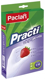 Paclan Перчатки виниловые P, M, 10шт