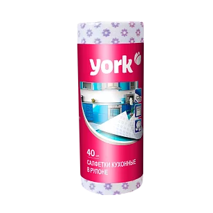 YORK Салфетки вискозные Премиум в рулоне 25х40см 40шт