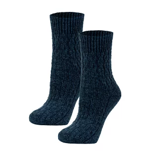 RuSocks Носки п/ш 10% с рельефным рис. жен. синие 23-25р-р
