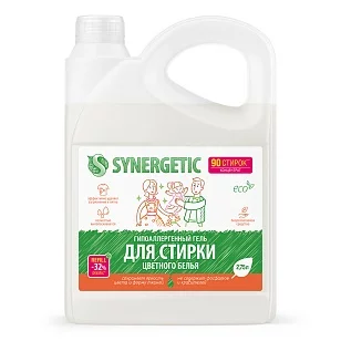 SYNERGETIC Средство для стирки для цветного белья гель, 2,75л