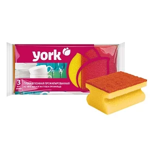 YORK Губки для посуды профильные 3шт