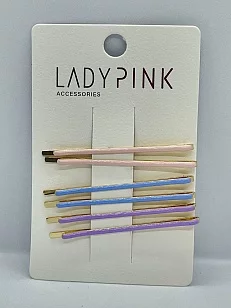 LADY PINK Набор невидимок DECORE разноцветных нежных, 6шт