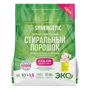 SYNERGETIC Стиральный порошок Color 1,5кг
