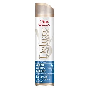 Wella Deluxe Лак для волос Wunder Volumen&Schutz Мгновенный объем и защита УСФ 5, 250мл