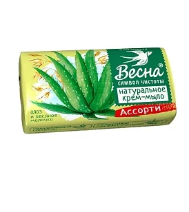 Весна Ассорти Туалетное мыло Алоэ и овсяное молочко, 90г