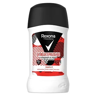 REXONA Део стик Антибактериальная и невидимая на черном и белом, 40мл