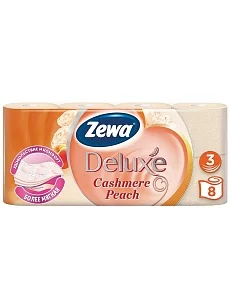 ZEWA Deluxe Туалетная бумага 3-слойная Персик, 8шт