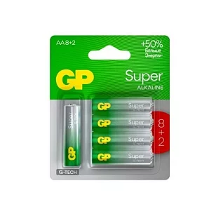 GP Super Alkaline 15А АА Батарейки 10шт на блистере (12шт/кор)