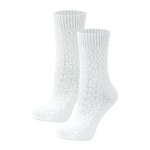 RuSocks Носки п/ш 10% с рельефным рис. жен. белые 23-25р-р