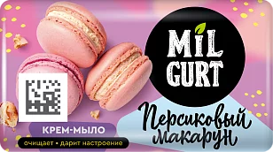 Milgurt Туалетное крем-мыло Персиковый макарун 90г