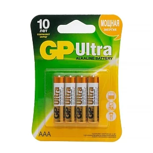 GP Ultra Alkaline 24А AАA Батарейки 4шт на блистере*