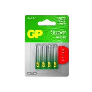 GP Super+Ultra Alkaline Батарейки 4шт на блистере 24АА