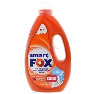 SYNERGETIC SMART FOX Средство д/стирки COLOR Горный эдельвейс гель 1л