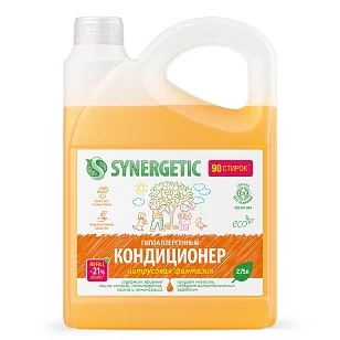 SYNERGETIC Кондиционер-ополаскиватель для белья Цитрусовая фантазия, 2,75л