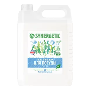 SYNERGETIC Средство д/мытья посуды, игрушек Pure 0% 5л