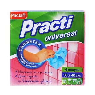 Paclan Салфетки для уборки из нетканого полотна 38х40см, 4шт