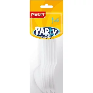 Paclan Party Ложка пластиковая белая Every day 6шт