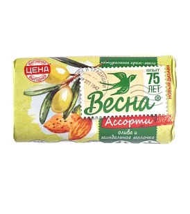 Весна Ассорти Туалетное мыло Олива и миндальное молочко, 90г
