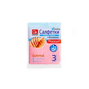 GRIFON Салфетки для кухни из вискозы 30х26см, 3шт