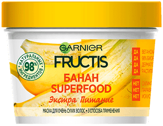 FRUCTIS Superfood Маска для волос Банан, 390мл