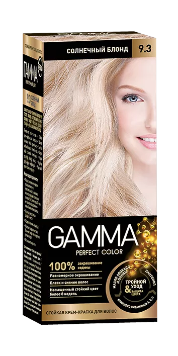 GAMMA PERFECT COLOR Стойкая крем-краска 9.3 Солнечный, блонд