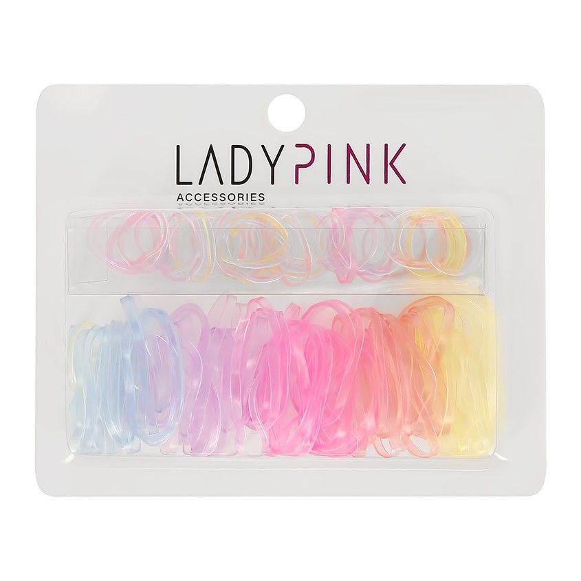 LADY PINK Набор резинок Box цветных, тонких