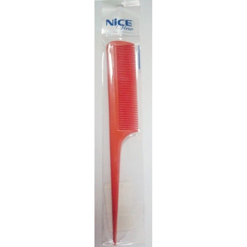 NICEview №459 Расческа пластиковая с хвостиком и мелкими зубьями, антистатическая