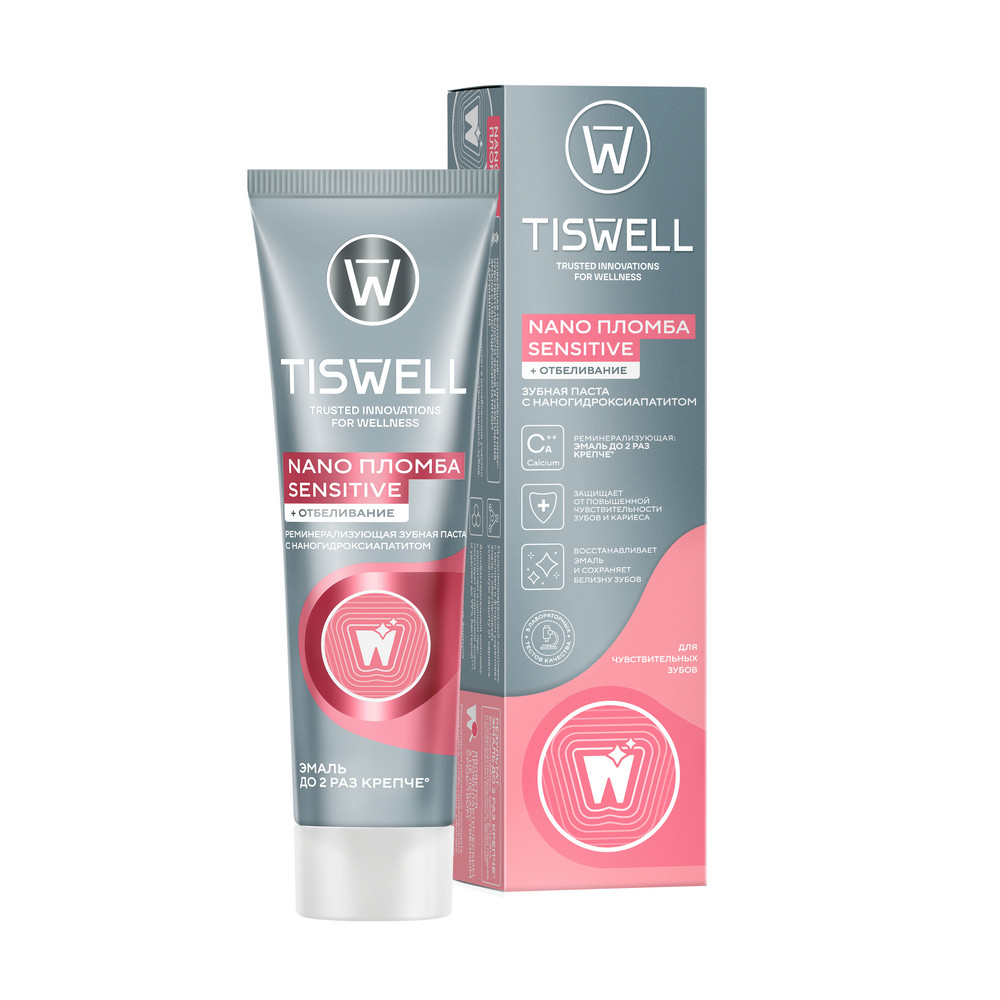 Зубная паста TISWELL Nano Пломба Sensitive отбеливающая для чувствительных зубов