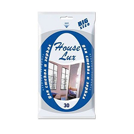 House Lux Салфетки влажные для стекол Big Size 30шт (20шт в, кор)