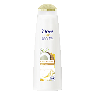 DOVE Шампунь Восстановление Кукурма и кокосовое масло, 380мл